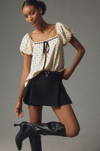 Blouse Satinée Manches Bouffantes en White taille: XS chez Anthropologie - Maeve - Modalova