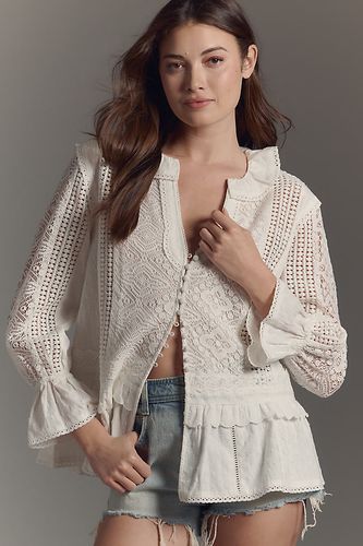 Chemisier Tunique à Empiècements en Dentelle en White taille: XS - By Anthropologie - Modalova