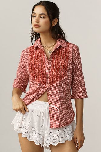Chemise boutonnée à demi-manches et plis en taille: XS chez Anthropologie - Pilcro - Modalova