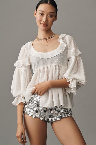 Blouse Boho Transparente Volantée Par Anthropologie par en White taille: XS - By Anthropologie - Modalova