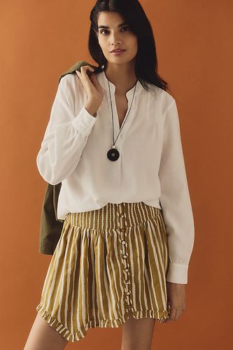 Chemisier plissé à manches longues et col boutonné en taille: L chez Anthropologie - Bella Dahl - Modalova