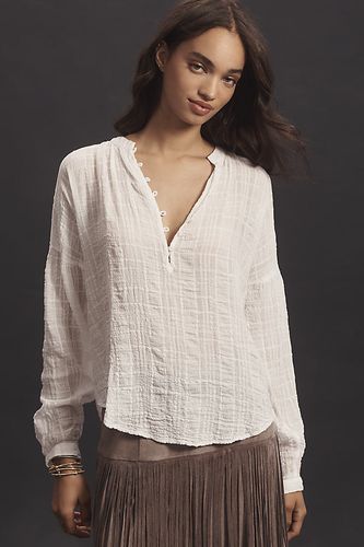 Chemisier texturé à manches longues en White taille: S chez Anthropologie - Cloth & Stone - Modalova