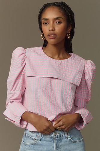 Blouse Seersucker à Manches Bouffantes en Pink taille: XS PETITE chez Anthropologie - Maeve - Modalova