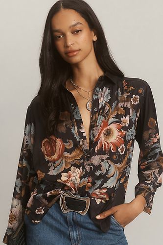 Chemise décontractée à fleurs et manches longues By en Black taille: 1 X - Anthropologie - Modalova