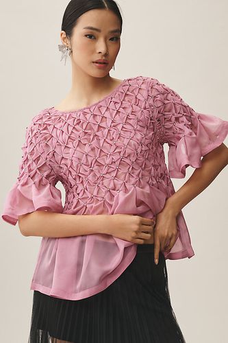 Blouse Babydoll Transparente Manches Courtes Strass en taille: XS chez Anthropologie - Maeve - Modalova