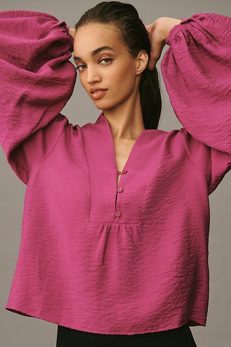 Par Anthropologie Blouse Texturée Manches Bouffantes par en Purple taille: XS - By Anthropologie - Modalova