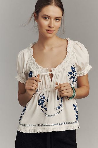 Haut Babydoll Brodé à Manches Bouffantes en taille: S - By Anthropologie - Modalova