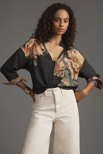 Tavi Buttondown Blouse en Grey taille: XS chez Anthropologie - Pilcro - Modalova