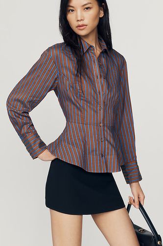 Haut boutonné en soie à taille marquée taille: 2XS - By Anthropologie - Modalova