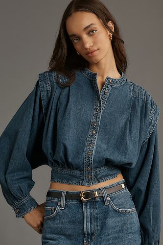 Chemise en denim à manches longues en Blue taille: S chez Anthropologie - Pilcro - Modalova