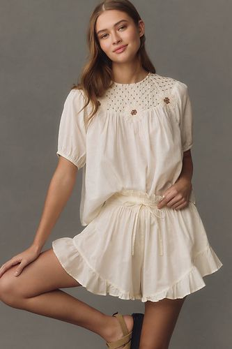 Haut brodé à manches courtes en , taille: XS - Par Anthropologie - Modalova