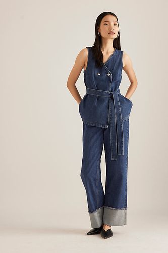 Jate Belted Denim Wrap Top en Blue taille: Uk 8 chez Anthropologie - ALIGNE - Modalova