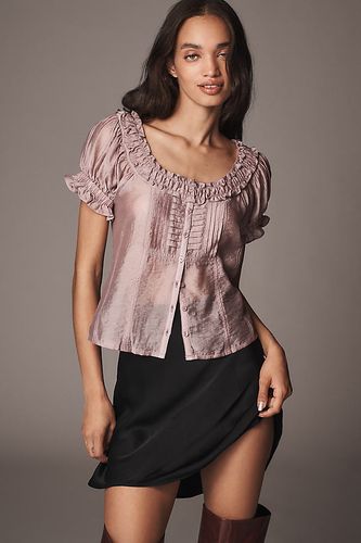 Chemisier en soie transparent à manches courtes taille: S chez Anthropologie - Pilcro - Modalova