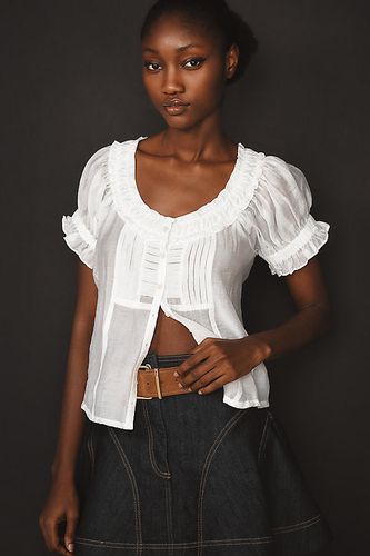 Chemisier en soie transparent à manches courtes en taille: S chez Anthropologie - Pilcro - Modalova