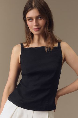 Débardeur Tablier en Lin Encolure Carrée en Black taille: XS chez Anthropologie - Maeve - Modalova