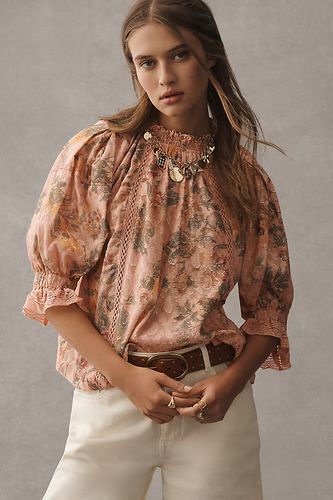 Blouse à Col Montant et Manches Bouffantes en Pink taille: XS chez Anthropologie - Pilcro - Modalova