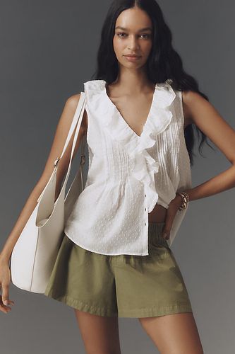 Sleeveless Pintuck Ruffle Blouse en White taille: XS - By Anthropologie - Modalova