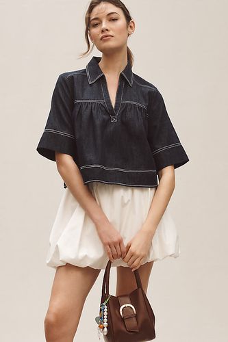 Haut Évasé en Denim à Manches Courtes en taille: XS chez Anthropologie - Pilcro - Modalova