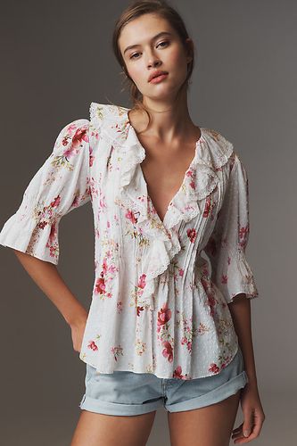 Par Anthropologie Blouse Boutonnée Devant à Plis Épinglés Volantée par en Pink taille: S - By Anthropologie - Modalova