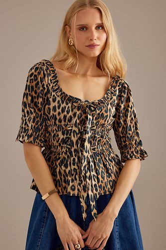Bianca Leopard Print Blouse taille: Uk 6 chez Anthropologie - Damson Madder - Modalova