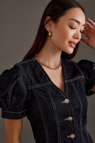 Haut en Denim à Manches Bouffantes en Blue taille: Uk 14 chez Anthropologie - Damson Madder - Modalova