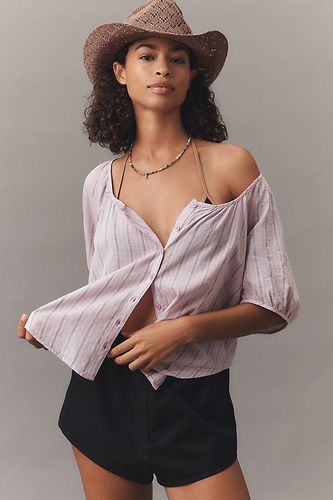 Blouse en gaze à manches bouffantes en Pink taille: XS chez Anthropologie - Pilcro - Modalova
