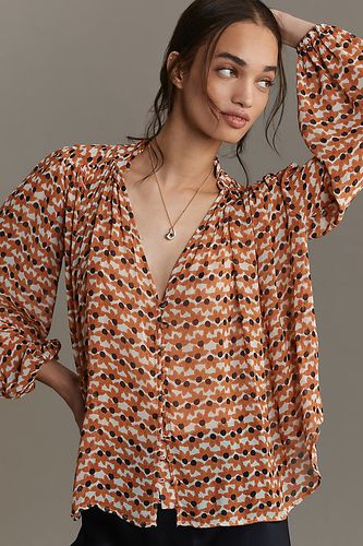 Button-Front Balloon Sleeve Blouse taille: S - By Anthropologie - Modalova