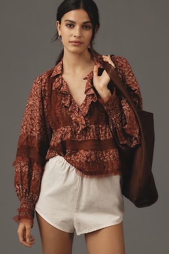 V-Neck Ruffled Blouse taille: L - By Anthropologie - Modalova