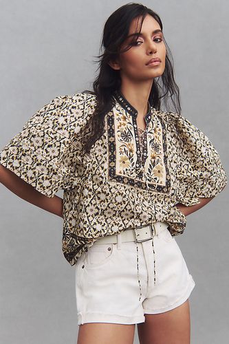 Blouse à plis et manches bouffantes par Anthropologie par , taille: XS - By Anthropologie - Modalova