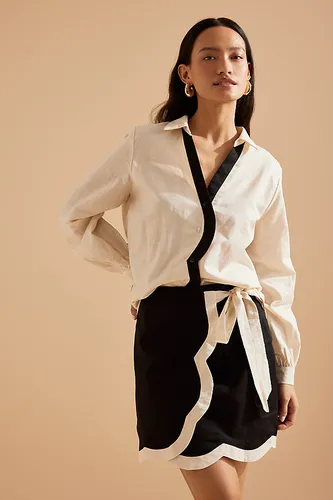 Chemise en mélange de lin Miley en White taille: Uk 6 chez Anthropologie - Never Fully Dressed - Modalova