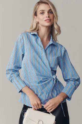 Blouse cache-caur à manches longues et ceinture taille: 3 X chez Anthropologie - Maeve - Modalova