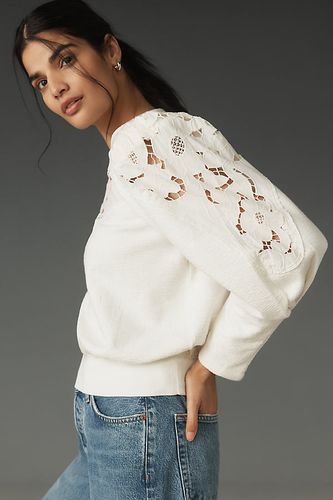 Haut en dentelle ajourée à manches gigot en White taille: S - By Anthropologie - Modalova