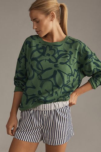 Sweat-shirt à motif floral esquissé en Green taille: XS chez Anthropologie - Maeve - Modalova