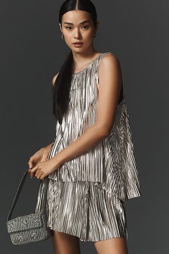 Débardeur brillant plissé en Silver taille: XS - By Anthropologie - Modalova