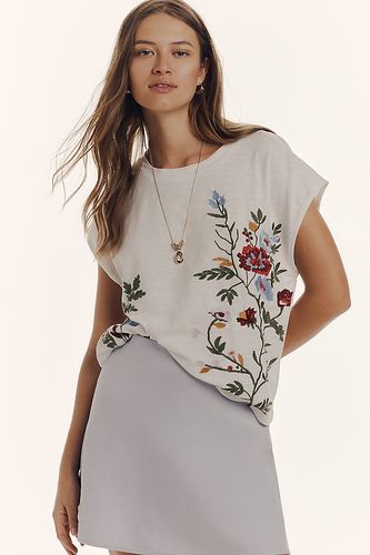 Growing Florals Muscle Tee en White taille: S - By Anthropologie - Modalova