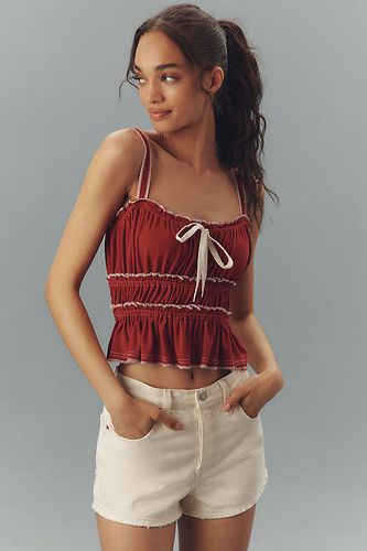 Débardeur Froncé à Volants Étagés en Red taille: L chez Anthropologie - Pilcro - Modalova