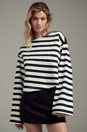 Boatneck Bell-Sleeve Top en Black taille: XS chez Anthropologie - Maeve - Modalova