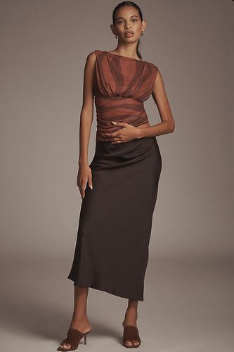 Haut Maille Sans Manches Col V Froncé en Brown taille: XS - By Anthropologie - Modalova
