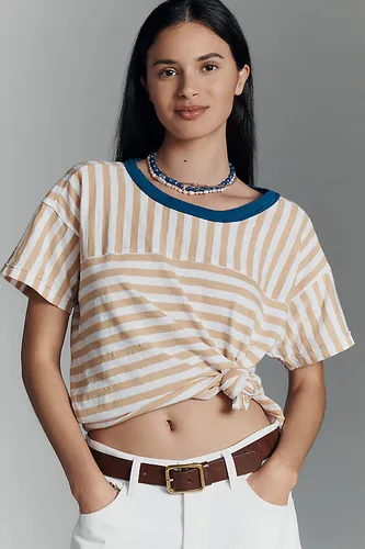 Le T-shirt surdimensionné à encolure ras du cou en coton-slub Jordyn par : Édition rayée en taille: XS chez Anthropologie - Pilcro - Modalova