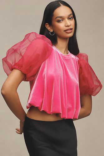 Chemisier en velours à manches bouffantes en Pink taille: XS chez Anthropologie - Maeve - Modalova