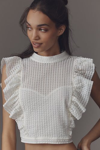 Haut en maille à volants court en White taille: M chez Anthropologie - Maeve - Modalova