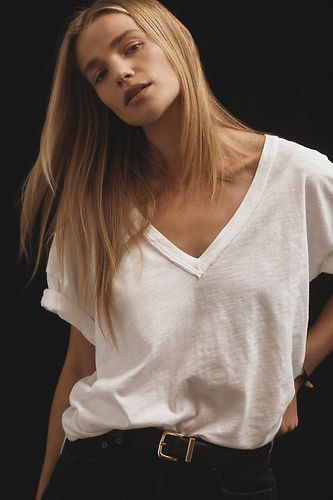 Le T-shirt en coton-slub parfait et surdimensionné Jordyn par : Édition col en V en taille: XS chez Anthropologie - Pilcro - Modalova