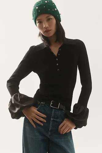 Pull Polo Manchette Satin en taille: S chez Anthropologie - Maeve - Modalova