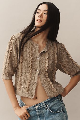 Cardigan Manches Courtes Volants Orné en taille: S chez Anthropologie - Maeve - Modalova