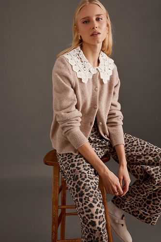 Cardigan au col en crochet en Beige taille: XS chez - Anthropologie - Modalova