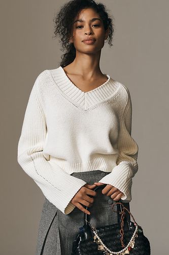 Pull à col en V et manches évasées en taille: L - By Anthropologie - Modalova
