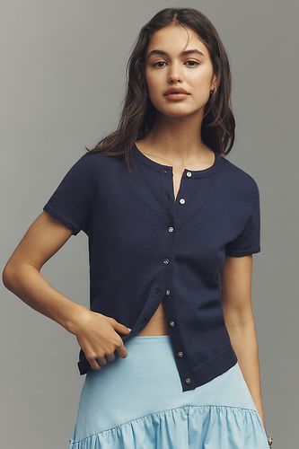 Le Cardigan Ras-du-Cou Juliet en Coton Cachemire: Édition Manches Courtes par en taille: XS - By Anthropologie - Modalova