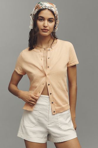 Le Cardigan Ras-du-Cou Juliet en Coton Cachemire: Édition Manches Courtes par en taille: XS - By Anthropologie - Modalova