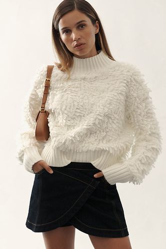 Pull Col Montant Maille Bouclette en White taille: XS chez Anthropologie - Callahan - Modalova