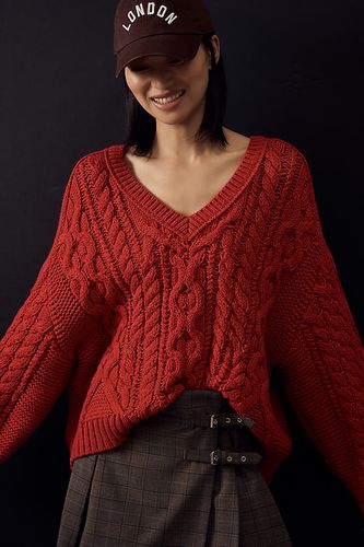 Pull Câble Manches Larges en Red taille: XS chez Anthropologie - Maeve - Modalova